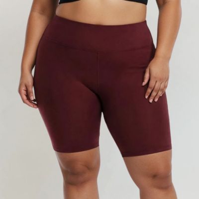 Plus Size Chlorine Resistant High Waisted Long Bike Swim Shorts