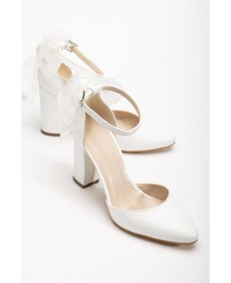 Lilly Bridal Shoes with Lace Back Bow - Macy's
