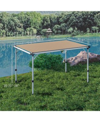 Foldable Table, Adjustable Height Aluminum Table for Picnic