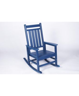 Streamdale Oversized Navy Outdoor Rocker, Weather-resistant, wood-texture