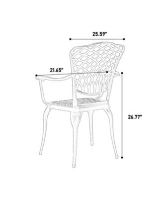 Streamdale 3-Piece White Patio Bistro Set, Cast Aluminum Table & 2 Chairs, Umbrella Hole