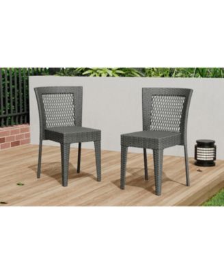 Streamdale Stackable Wicker Patio Chairs - Grey, Durable & Stylish