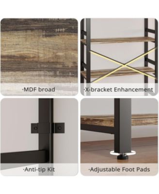 Bookshelf, 31.5in Wide Shelf 6 Tier Bookcase, 110lbs/shelf
