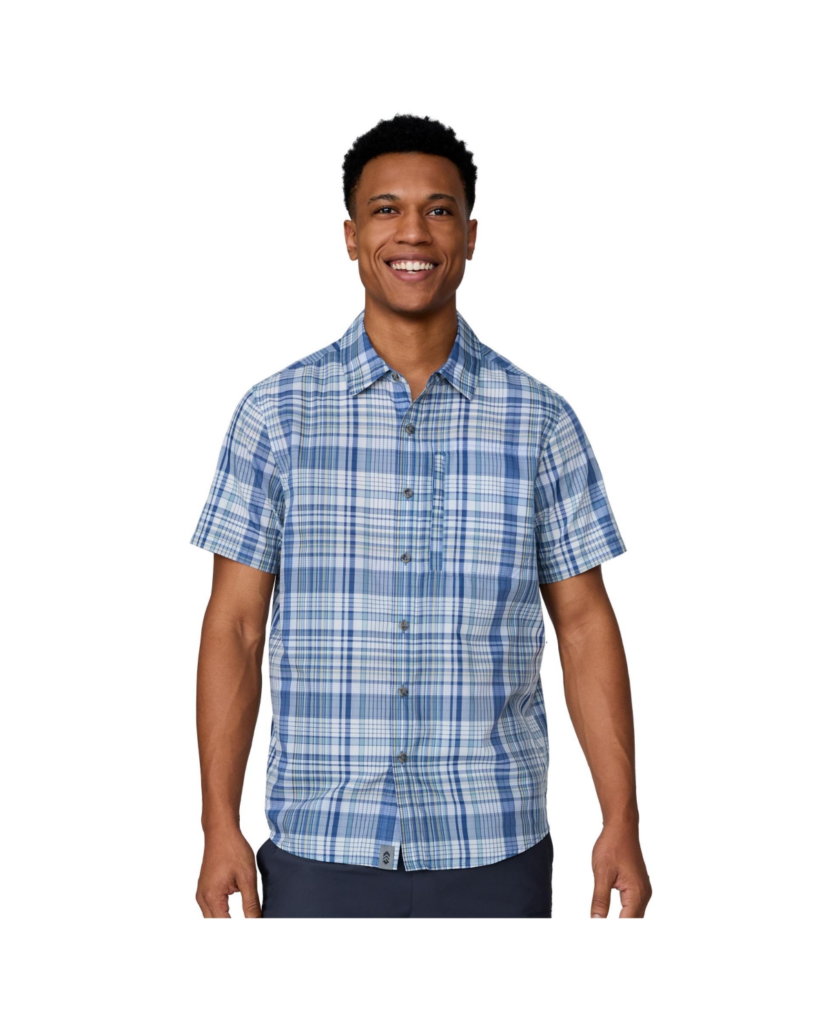 Men's Excursion Short Sleeve Poplin Shirt - Denim plaid