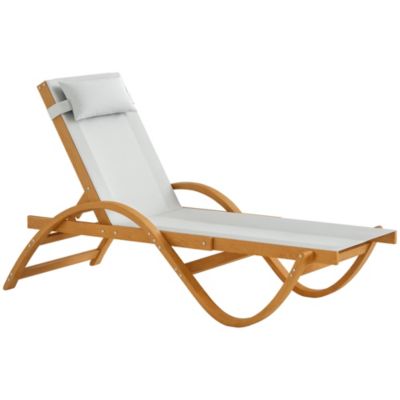 Larch Wood Lounge Chair, 4-Level Adjustable ning Chair,