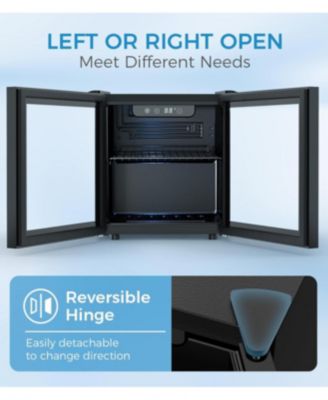 1.3 cu.ft 12 Bottle 48 Can Wine Cooler/Mini Fridge/Beverage Refrigerator Countertop Clear Glass Door for Beer&Soda