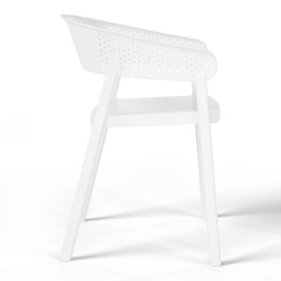 5-Piece Modern Patio Round Dining Table Set with Stackable Patio Dining Chairs