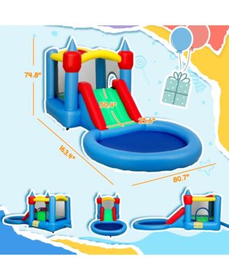 Inflatable Bounce House, 4 in 1 Bouncy Castle with Blower, Multicolor