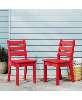 Outdoor HDPE Kids Plastic Toddler Dining Chair (Set of Two)