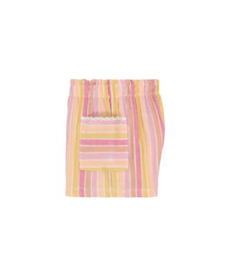 Baby Girls 2-Piece Multi Stripe Crinkle Knit Top and Shorts Set