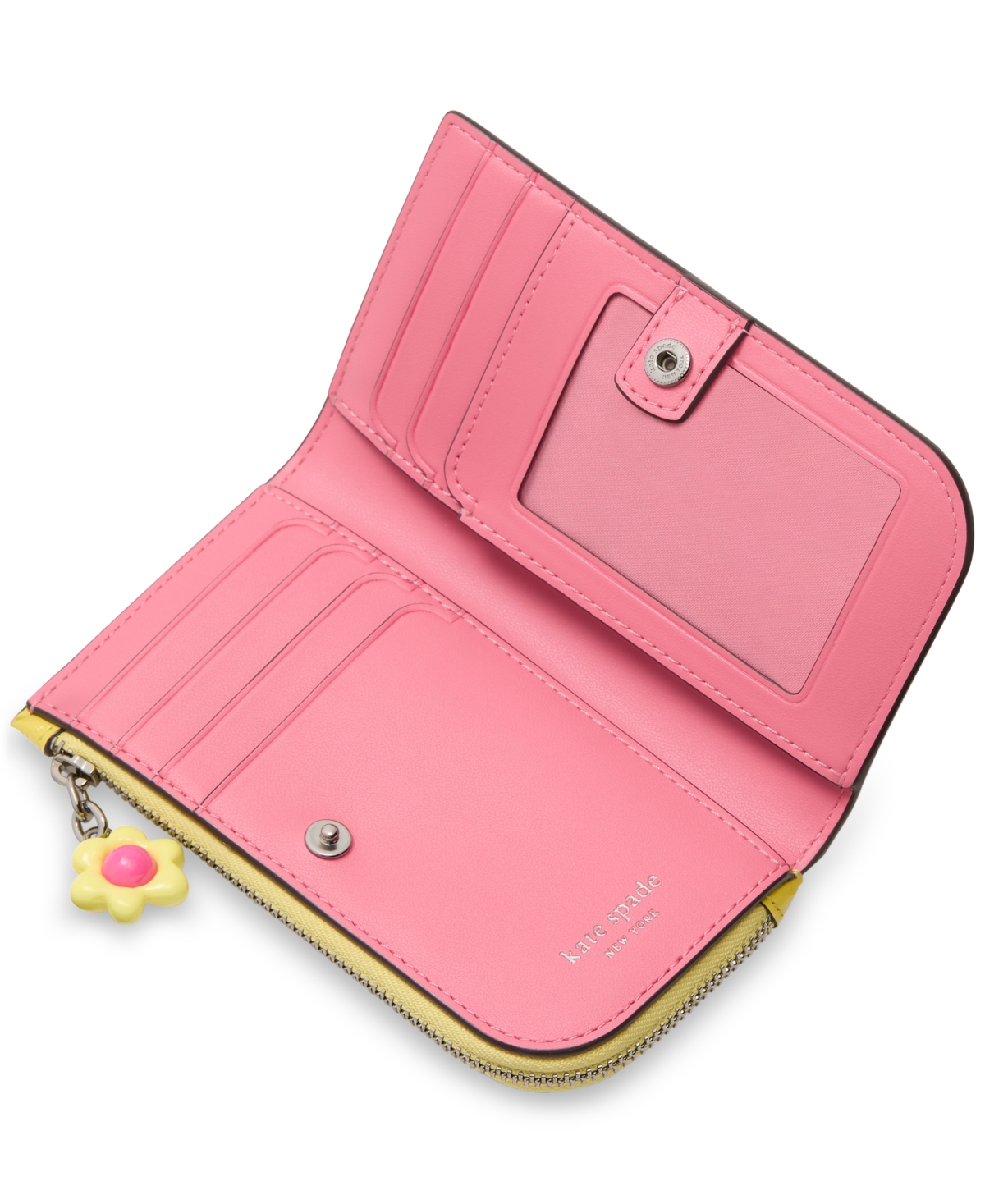 Kate Spade Devin Small Slim Leather Bifold Wallet In Yuzu Jam