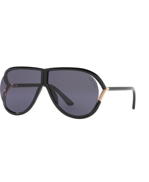 Солнцезащитные очки Tom Ford Unisex Large Sunglasses, FT1197 TR001938, цвет: Чёрный блестящий