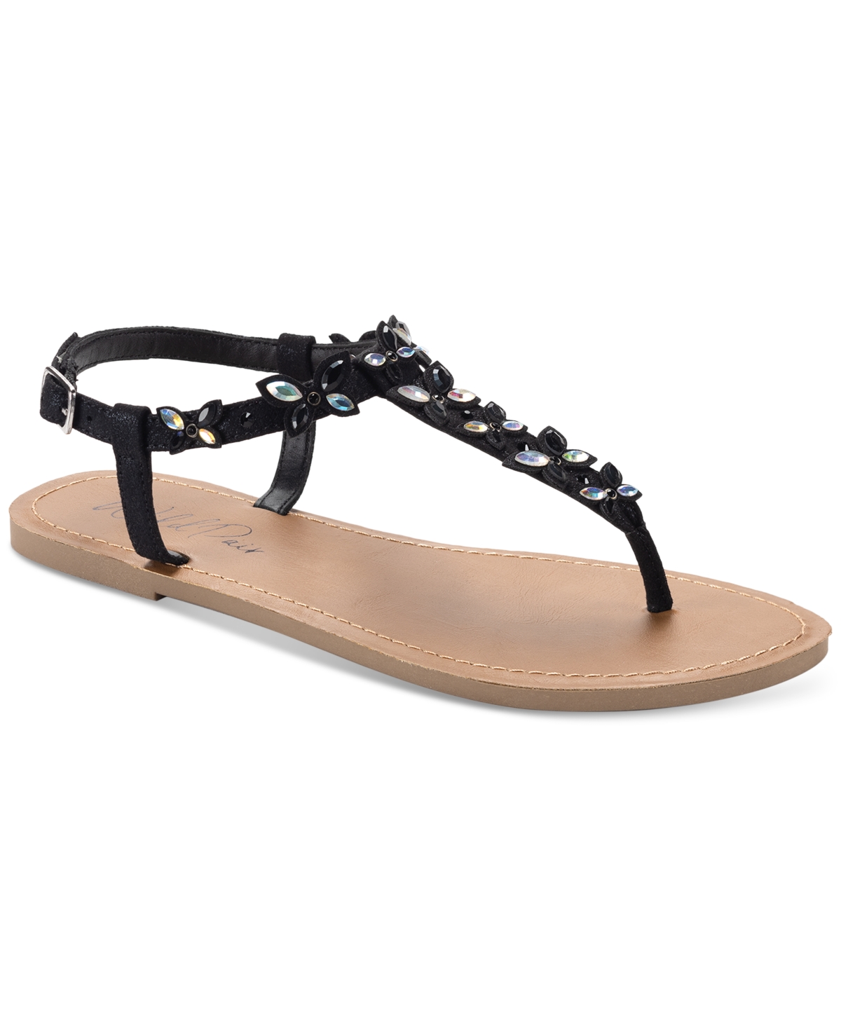Shop Wild Pair Women's Krisleyy Flat Sandals, Exclusively At Macy's In Black Bling