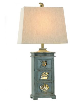 33" River Crest Coastal Hardback Fabric Table Lamp