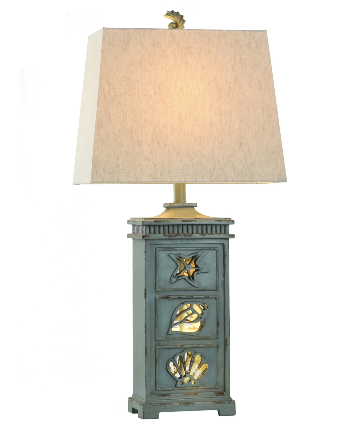 STYLECRAFT HOME COLLECTION 33" RIVER CREST COASTAL HARDBACK FABRIC TABLE LAMP 