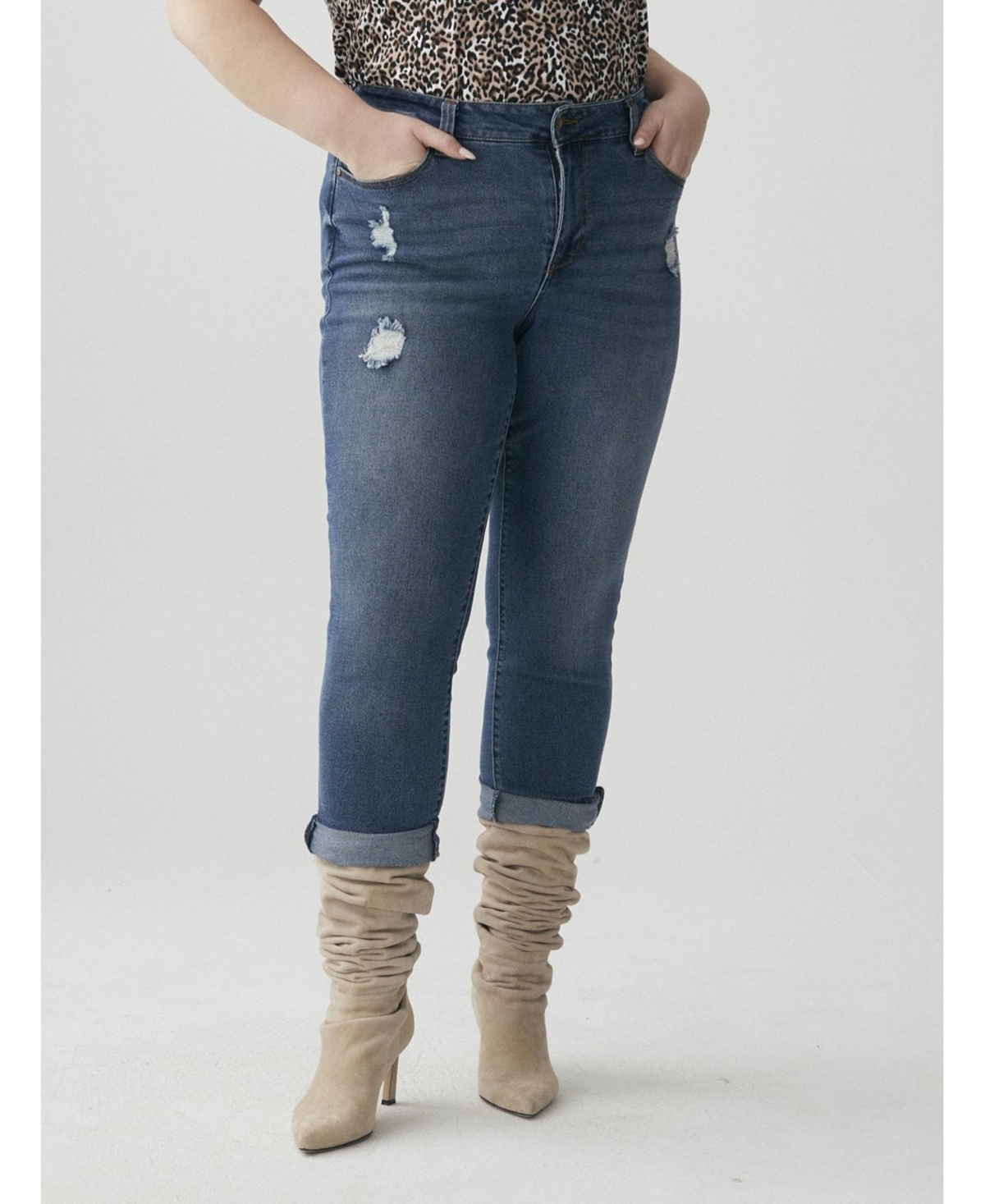 Plus Size Acela Boyfriend Jean - Light wash