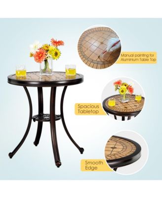 3PCS Cast Aluminum Patio Bistro Set Outdoor Table & Chairs Furniture Set