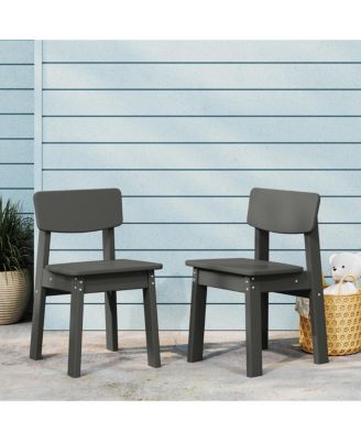 Outdoor HDPE Kids Modern Plastic Toddler Dining Chairs (Set of Two)