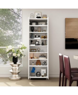 2-door shoe cabinet with Adjustable shelves, versatile storage, sturdy and durable, universal wheel design, four wheels, two with brakes,black shoe rack