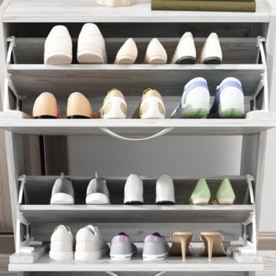Shoe Cabinet with 2-Shutter Door, Shoe Rack