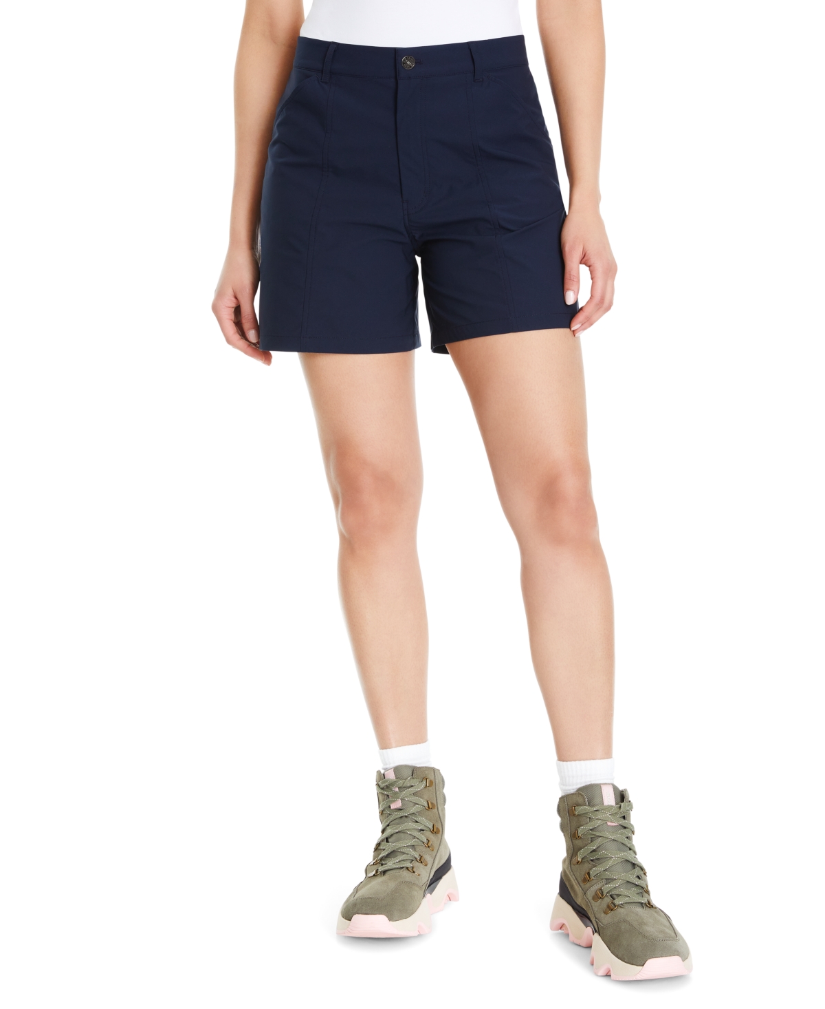 Bass Outdoor Women's Traveler Tech Front Zip Shorts In Blue