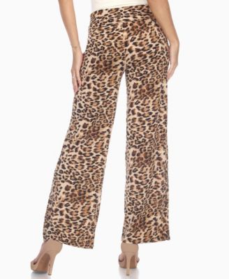 Women's Cheetah Print Wide Leg Pants