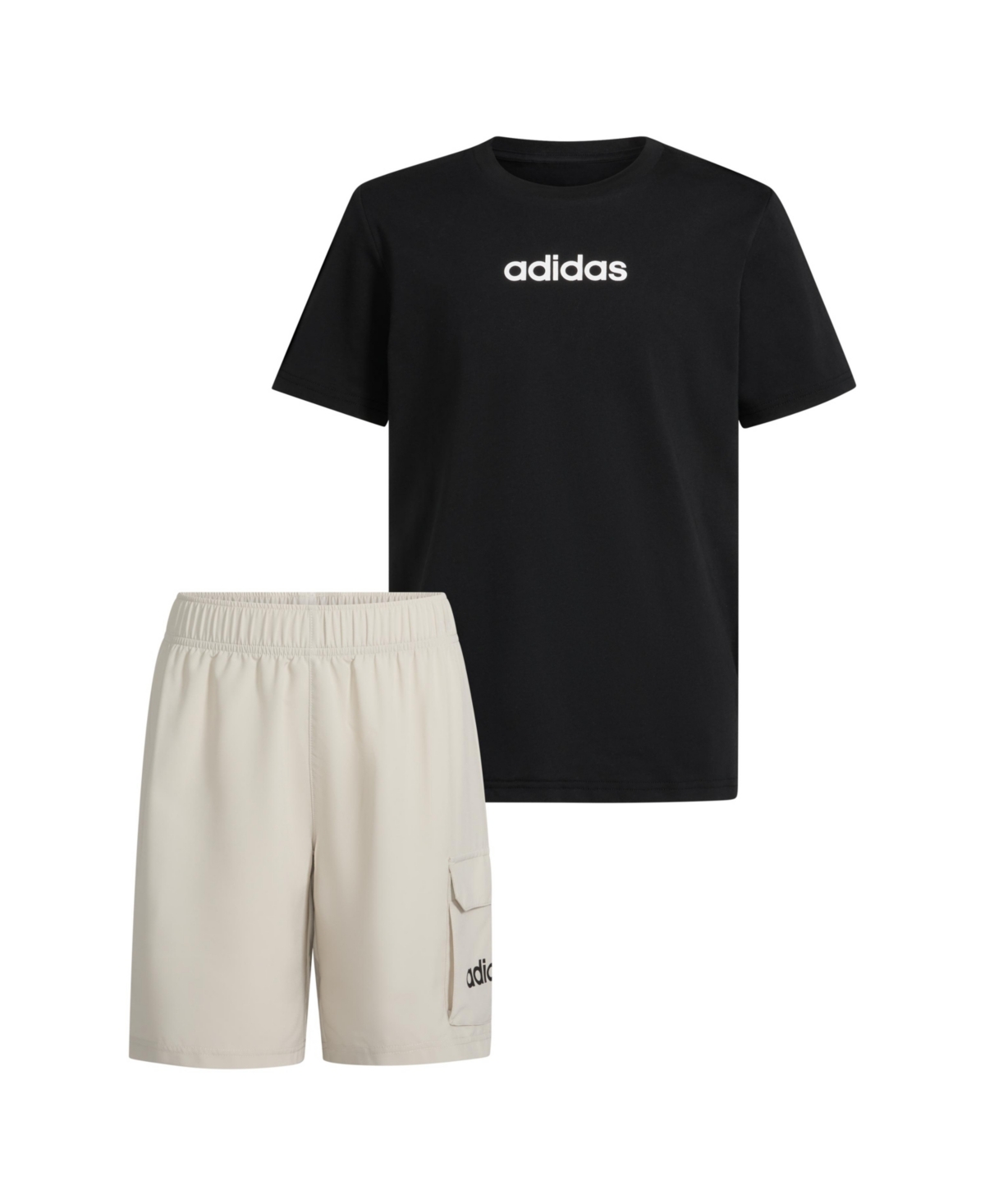 Adidas Originals Big Boys Short-sleeve T-shirt And Cargo Woven Shorts, 2 Piece Set