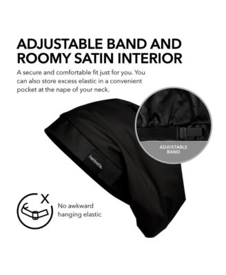 Satin-Lined Adjustable Sleep Cap Frizz-Free Protection
