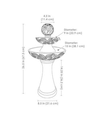 Gentle Glow 2-Tier Ceramic Outdoor Fountain with LED Lights - 26.5" H - Off-White