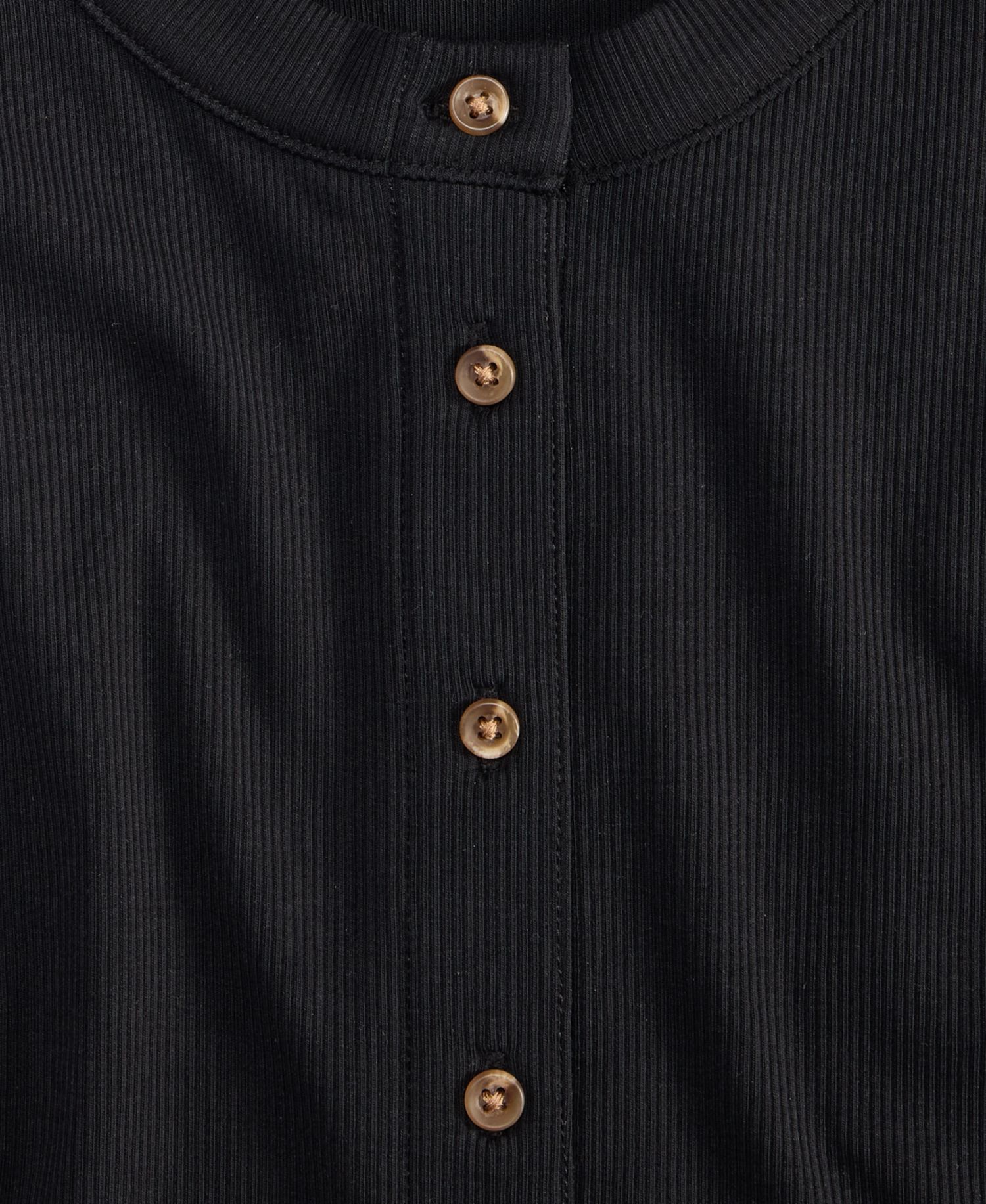 Women's Rib-Knit Short-Sleeve Button Front Top