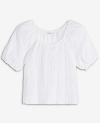 Women's Cotton Gauze Scoop-Neck Top, Exclusively at Macy's