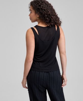 Women's Double-Layer Scoop-Neck Tank, Exclusively at Macy's