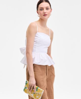 Women's Cotton Tie-Back Peplum Tank, Exclusively at Macy's