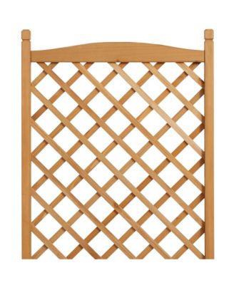 48" Raised Garden Bed with Trellis, Wooden Diamond Lattice for Climbing Plants and Planter box with Drainage Holes and Wheels