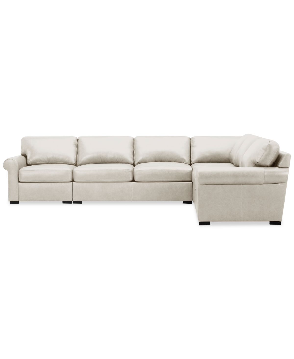 Macy's Radley Roll Arm 139" 5-pc. Leather Square Corner L Sectional, Exclusively At