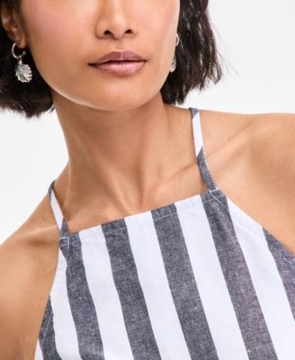 Women's Apron-Neck Sleeveless Peplum Top, Exclusively at Macy's