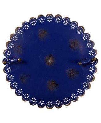 Feathered Friends Iron Pedestal Bird Feeder- 26” H - Blue