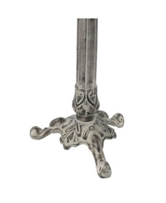 Bird and Blossom Cast Aluminum Metal Bird Bath - Antique Gray - 13"