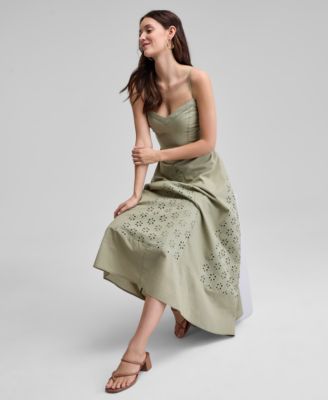 Women's Eyelet Godet Maxi Dress, Exclusively at Macy's