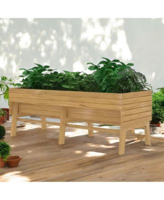 Outdoor Modern Cedar Wood Raised Garden Bed Planter 70-inch x 31-inch