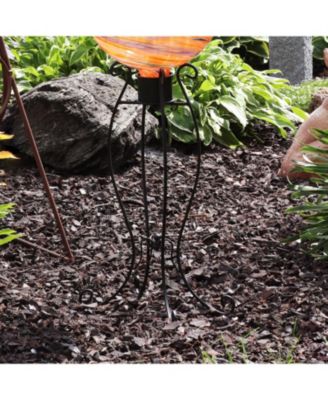 Outdoor Graceful Curved Steel Gazing Globe Stand - 18.25" - Black