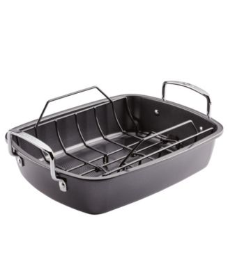 Circulon Carbon Steel 2 Pc. Ultra-lasting 17" x 13" Nonstick Roasting Pan with Easy Serve Rack - Macy's