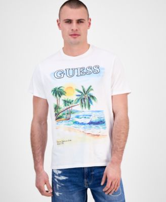 GUESS - Men's Short Sleeve Oceans View Graphic Crewneck T-Shirt