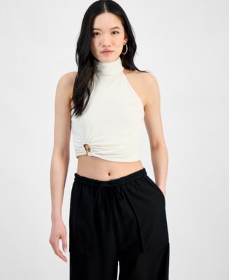 Bar III - Women's Hardware Sleeveless Halter Top, Exclusively at Macy's