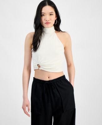 売れ筋商品|||バースリー カットソー トップス レディース Women's Hardware Sleeveless Halter Top, Exclusively at Macy's Crema Bar III Women's Hardware Sleeveless Halter Top, Exclusively