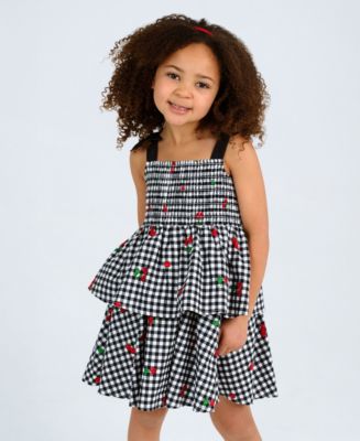 Rare Editions Toddler and Little Girls Cherry Gingham Dress - Macy's