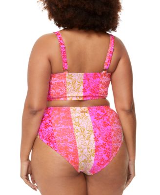 Shop Raisins Curve Trendy Plus Size Aruba Longline Bikini Top Zina Bikini Bottoms