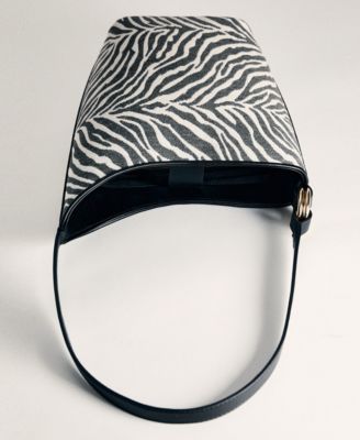 MANGO Women's Large Zebra-Print Bucket Bag