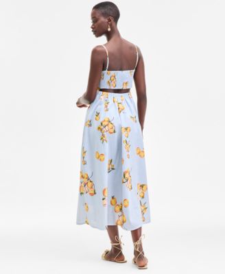 Women's Printed Cutout-Back Midi Dress, Exclusively at Macy's