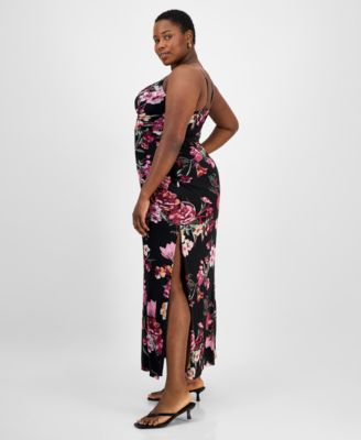 Trendy Plus Size Floral Mesh Maxi Dress